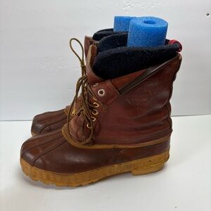Vintage Arctic Comet Snow Duck Winter Boots Brown Leather Mens size 10